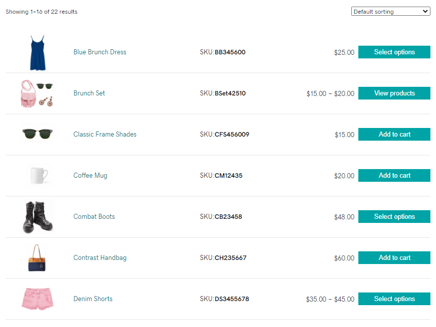 Product List