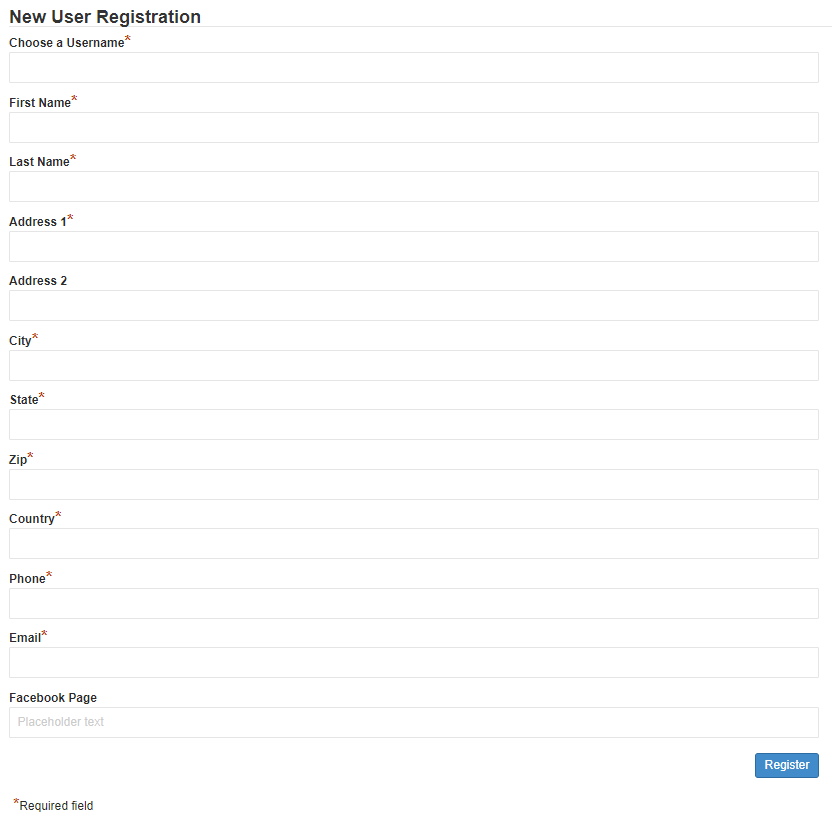 Custom Registration Form Custom Registration Form